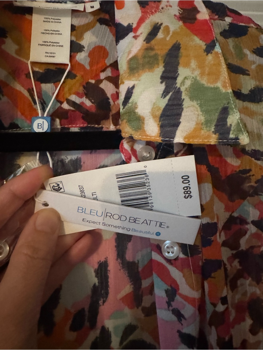 Bleu Rod Beattie Multicolor Abstract Print Swim Cover-Up